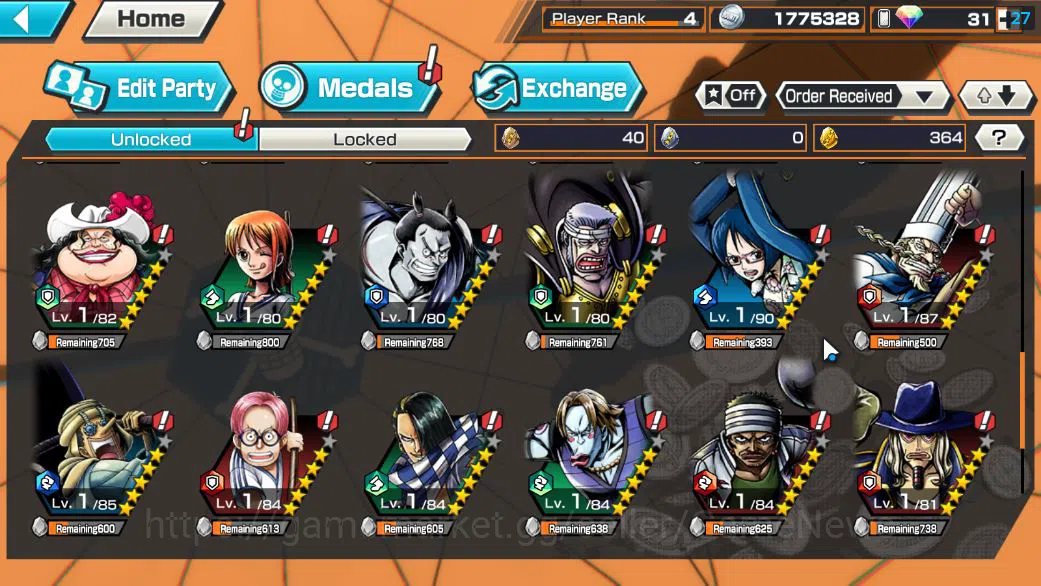 One Piece Bounty Rush Accounts Starter Global|6 EX|BP Kuzan,[Borsalino],KPO Roger,Gear5 Luffy,5Elder Saturn,4Emperors 6