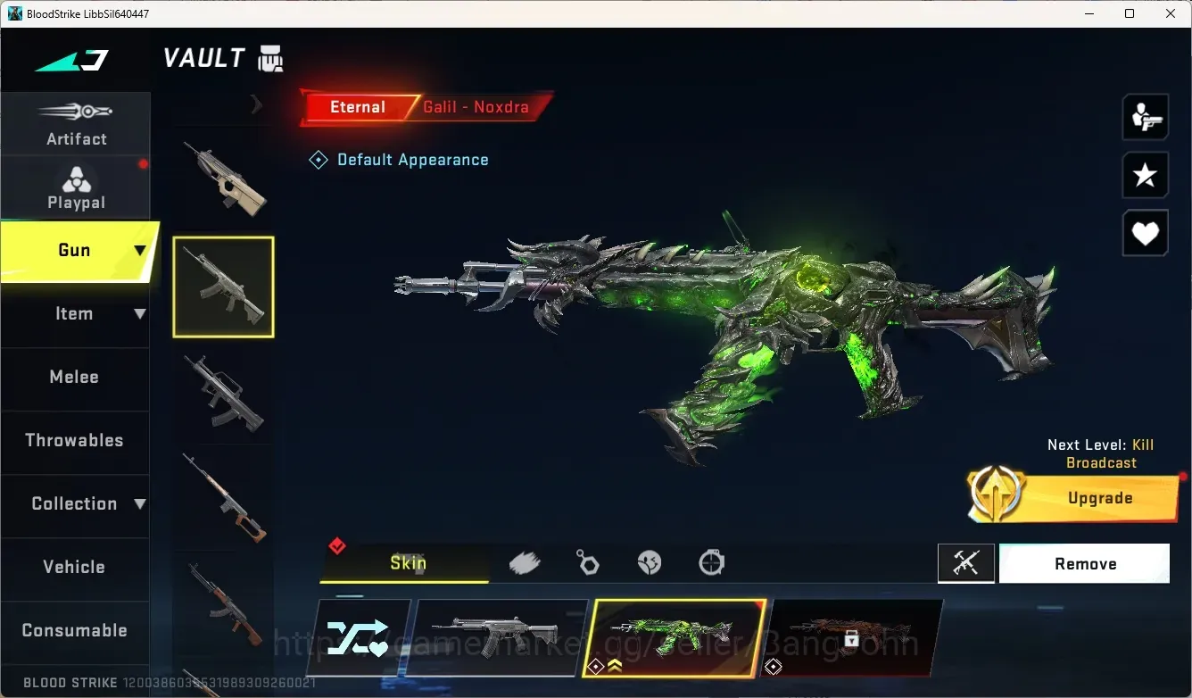Blood Strike Accounts Rare Skin ASIA | Eternal Gun:Galil-Noxdra | Ultra Origin-12 - Thunderclaw | 1 Epic Name Changing Card 1