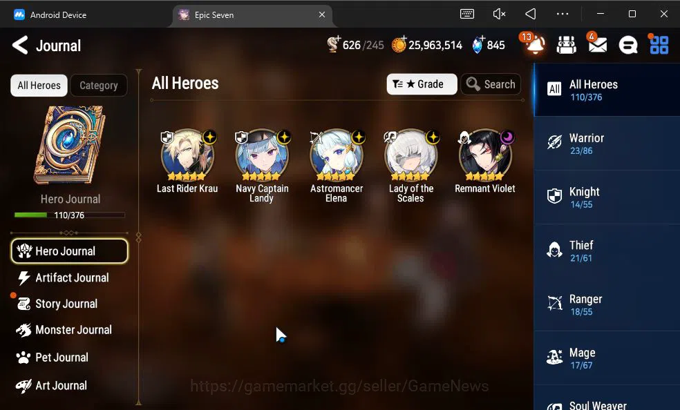 Epic Seven Accounts GBL Unverif|New Era|5 ML(LOTScales,LR Krau,A Elena image 10