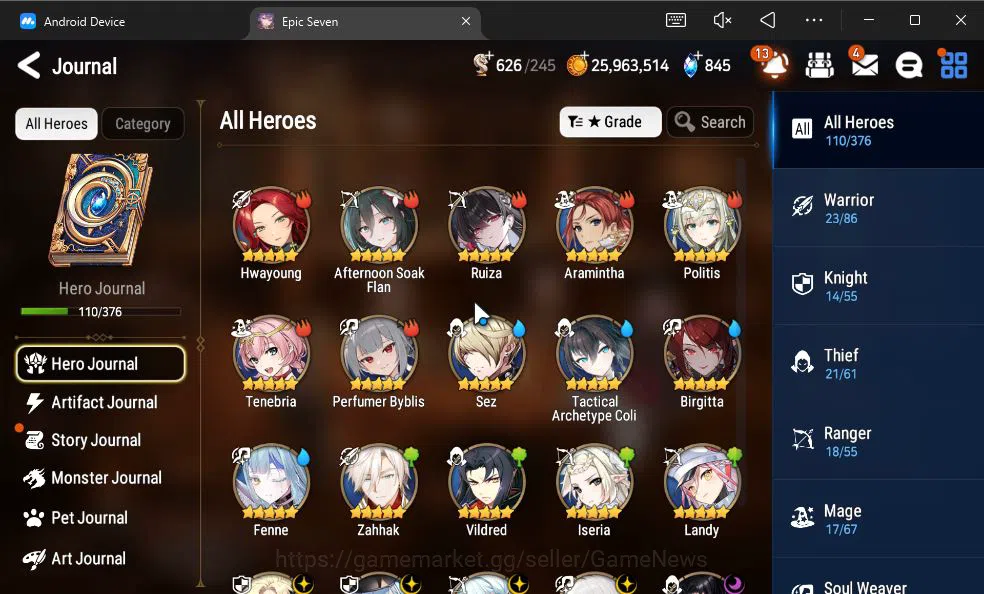 Epic Seven Accounts GBL Unverif|New Era|5 ML(LOTScales,LR Krau,A Elena image 11