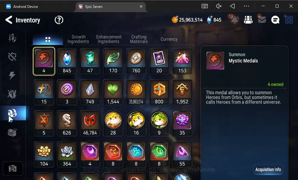 Epic Seven Accounts GBL Unverif|New Era|5 ML(LOTScales,LR Krau,A Elena image 16