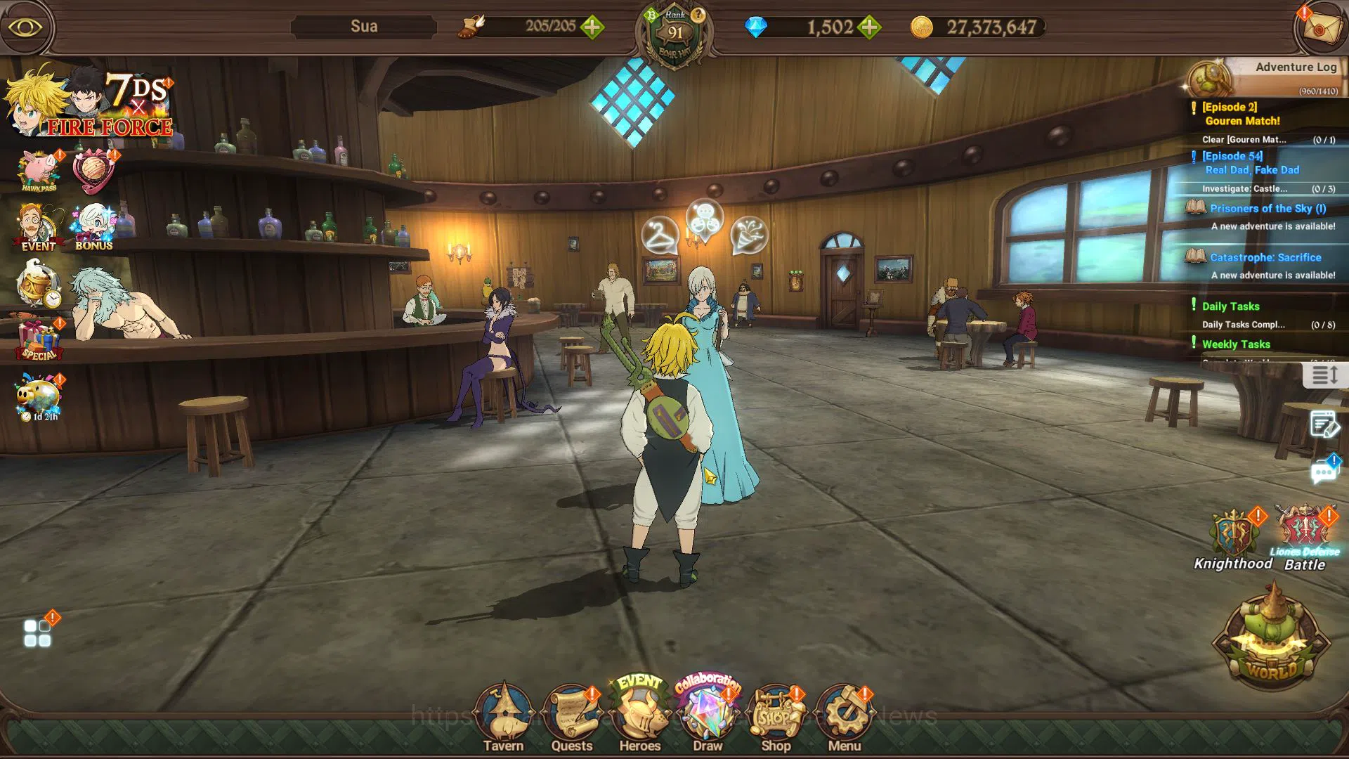 The Seven Deadly Sins: Grand Cross Midgame Asia|4,5M CC|1,502 DM|3 LR+10 UR+Collab FireForce| image 1