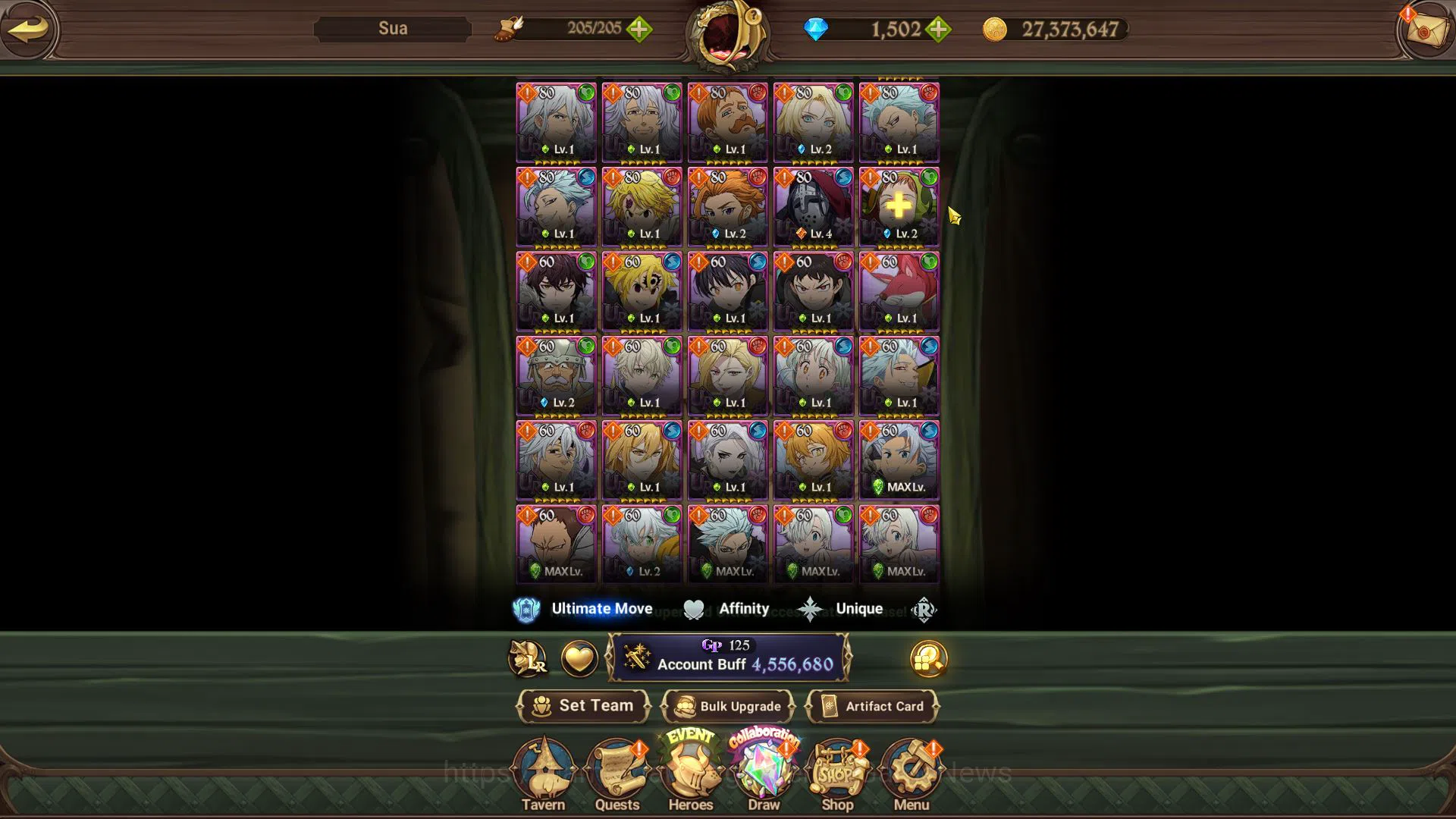 The Seven Deadly Sins: Grand Cross Accounts Midgame Asia|4,5M CC|1,502 DM|3 LR+10 UR+Collab 10