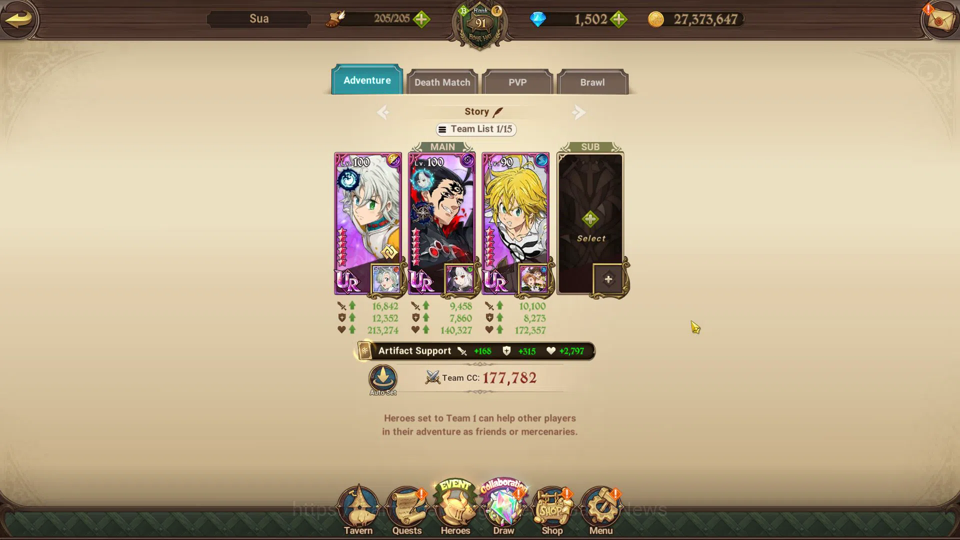 The Seven Deadly Sins: Grand Cross Accounts Midgame Asia|4,5M CC|1,502 DM|3 LR+10 UR+Collab 12