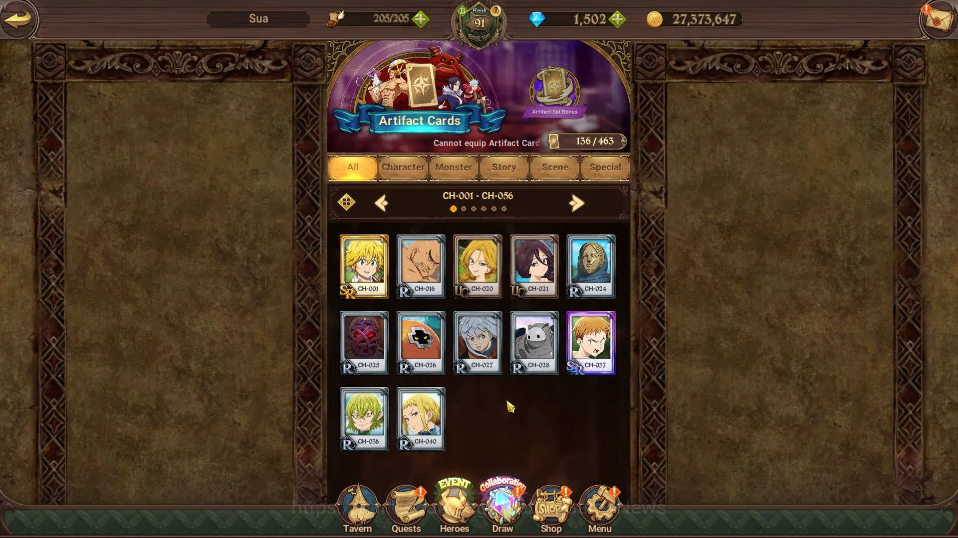 The Seven Deadly Sins: Grand Cross Accounts Midgame Asia|4,5M CC|1,502 DM|3 LR+10 UR+Collab 20