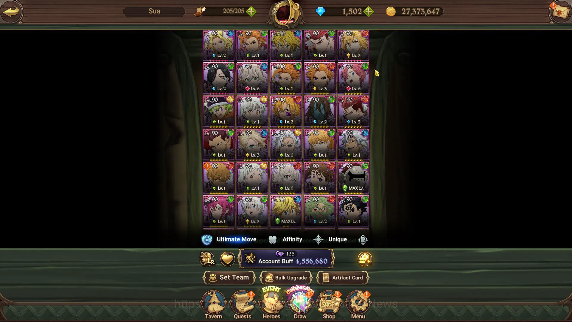 The Seven Deadly Sins: Grand Cross Accounts Midgame Asia|4,5M CC|1,502 DM|3 LR+10 UR+Collab 7