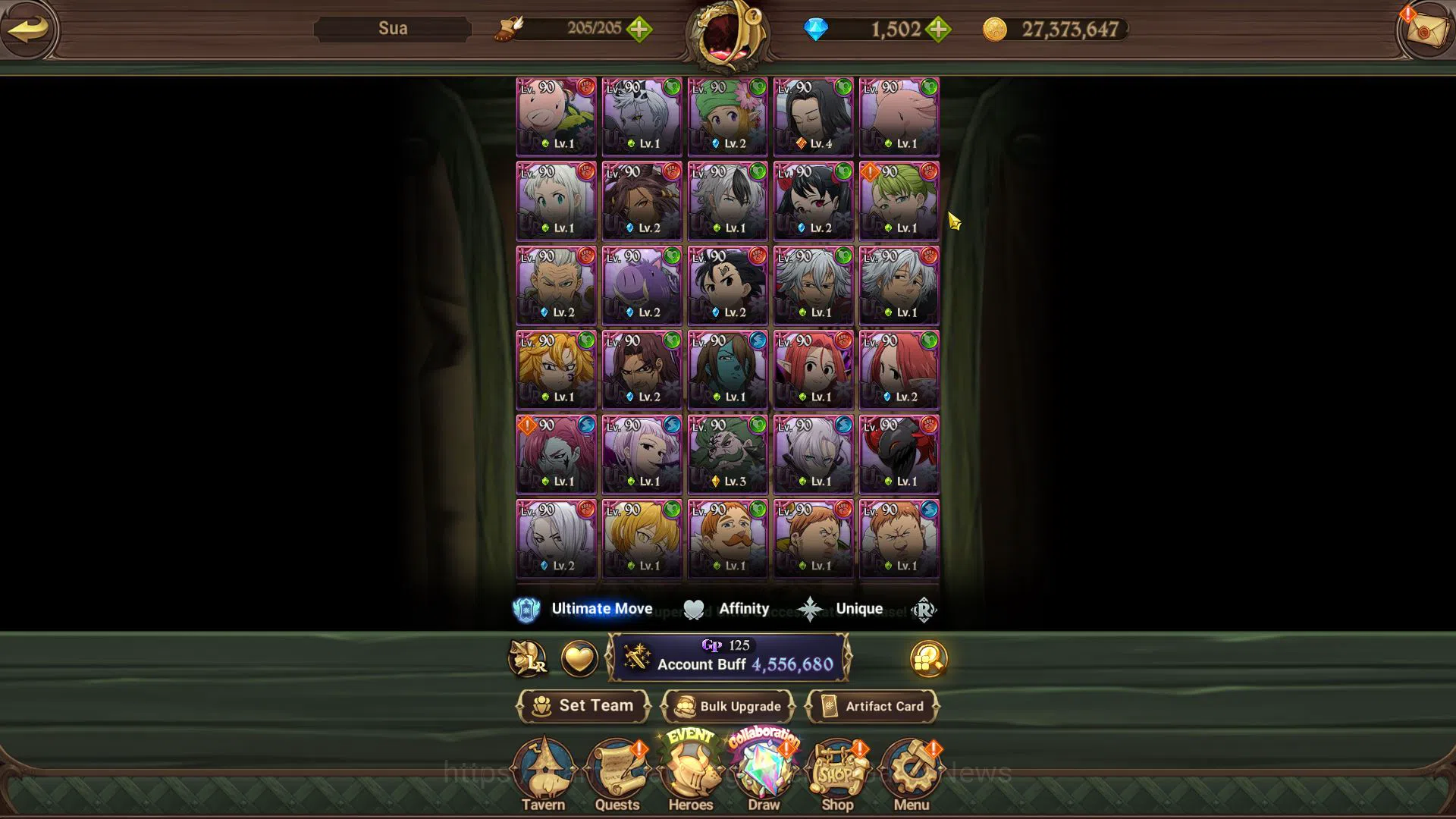 The Seven Deadly Sins: Grand Cross Accounts Midgame Asia|4,5M CC|1,502 DM|3 LR+10 UR+Collab 8