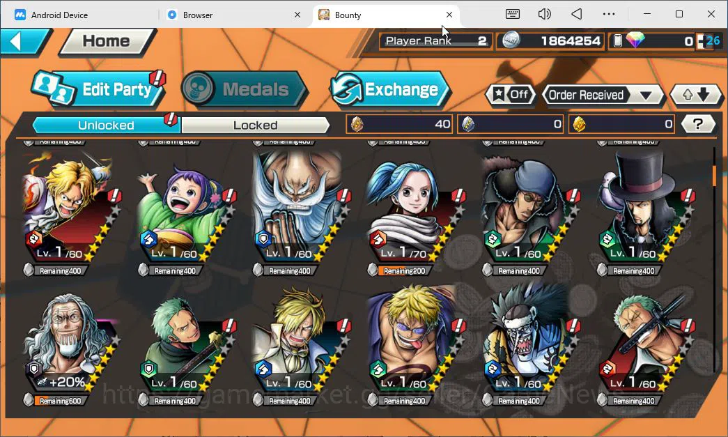 One Piece Bounty Rush Accounts Global|2 EX| T5E ST.Jaygarcia Saturn,Ama no Muraku image 5