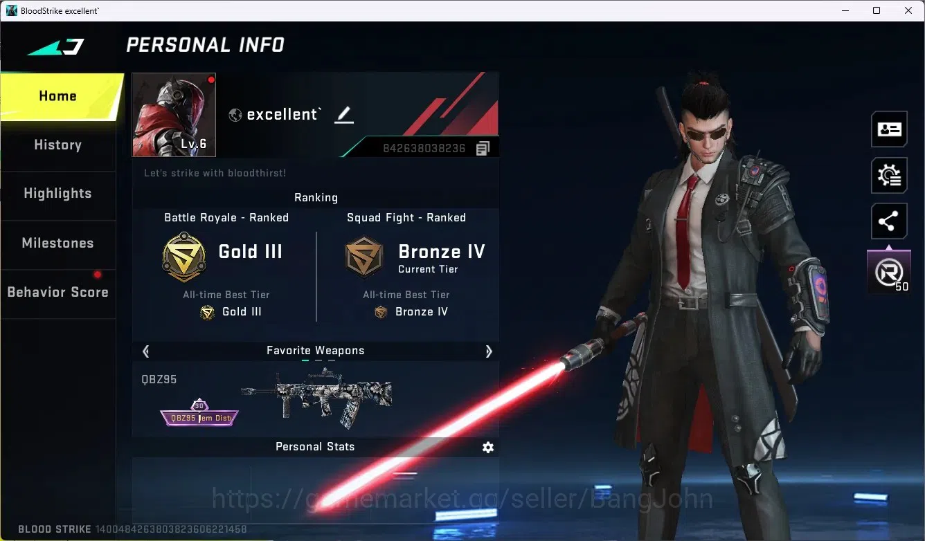 Blood Strike Accounts EU-MENA|Ultra Melee Lightblade - Dark Force|Ultra image 1