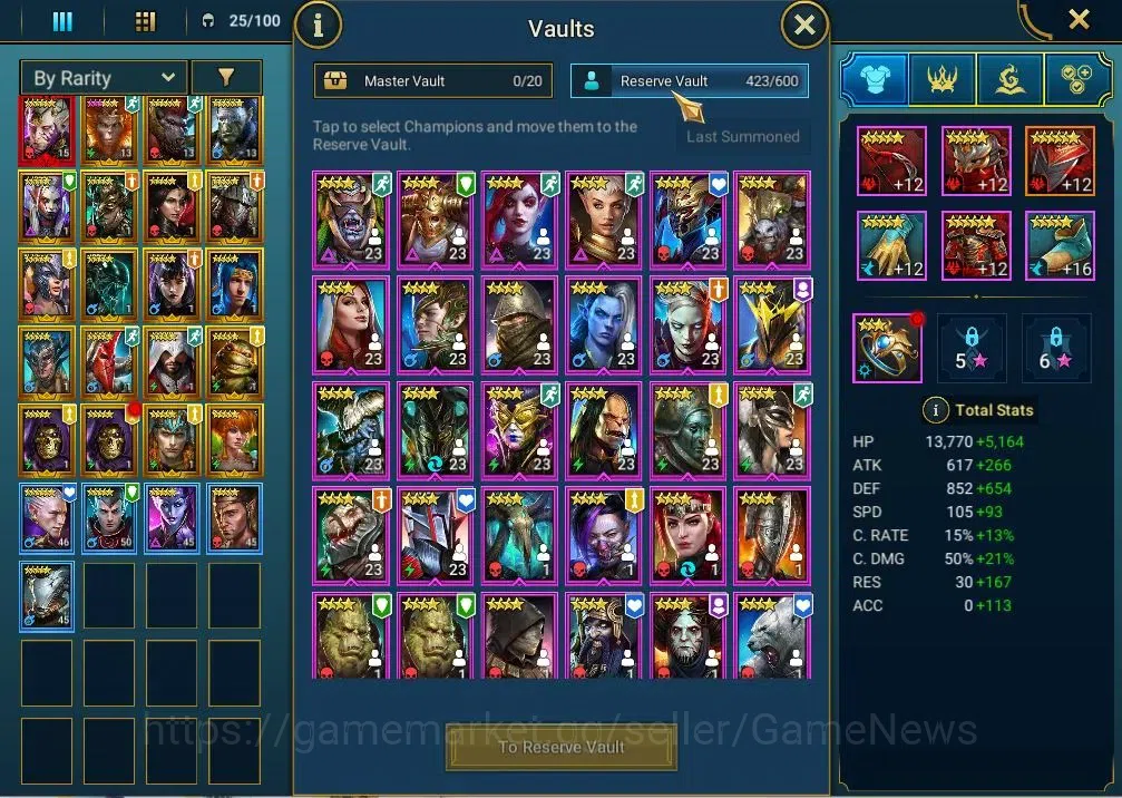 Raid: Shadow Legends Accounts Lv28 |790K Power|1 Mythic(Theodosia)|24 Legend(GNU image 13