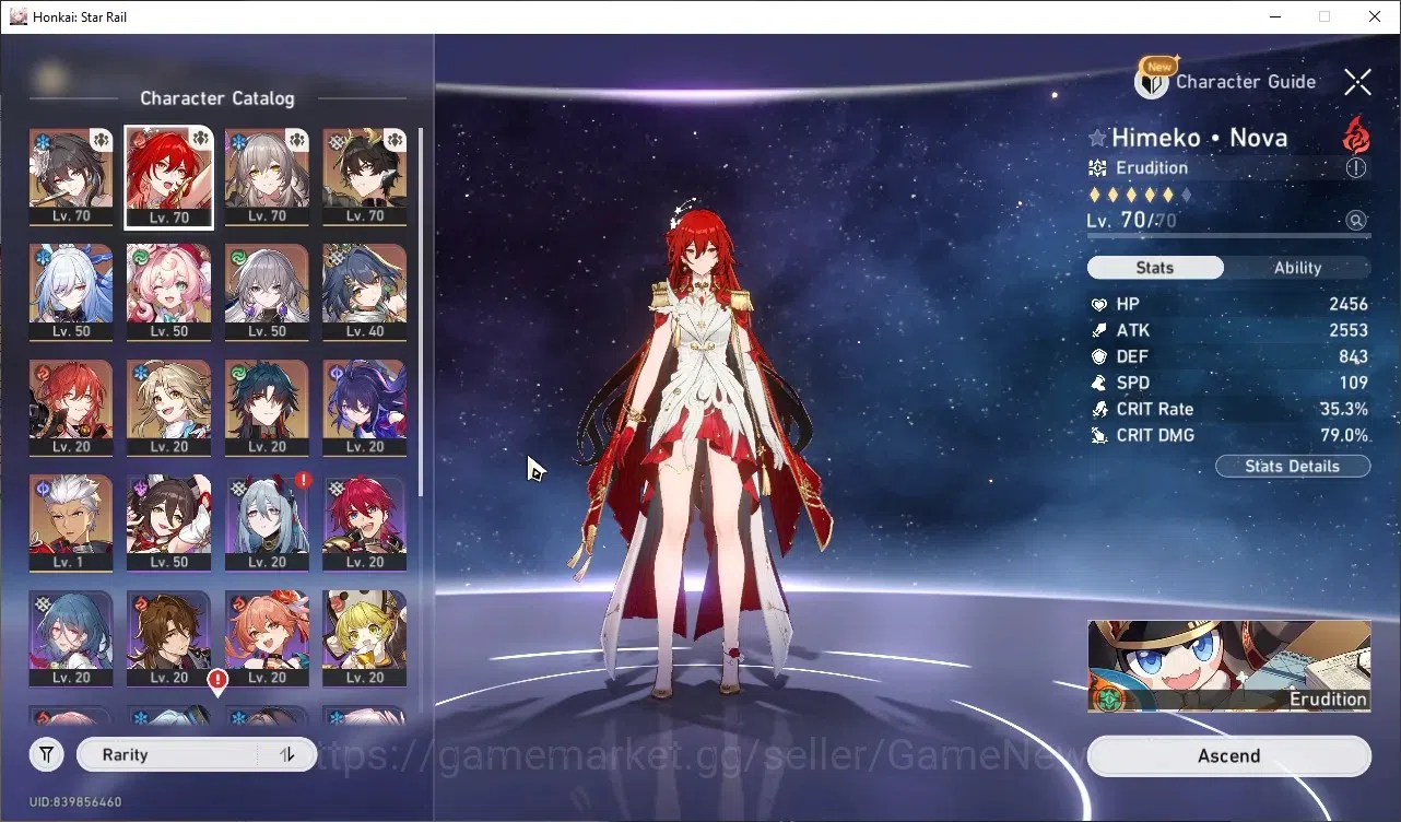 Honkai Star Rail Accounts Others ASIA|1 GC|TL 55|9 Limited| (Archer)+Sign Himeko Nova,Hyacine,DHPT,Jingliu,Yunli Etc|Female 1