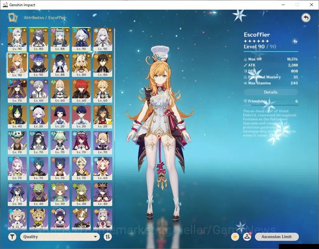 Genshin Impact Accounts ASIA|AR 57|PremTeam [Flins,Skirk]|10 Limited + 7 ( image 10