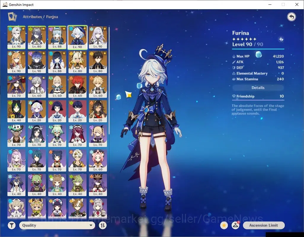 Genshin Impact Accounts ASIA|AR 57|PremTeam [Flins,Skirk]|10 Limited + 7 ( image 8