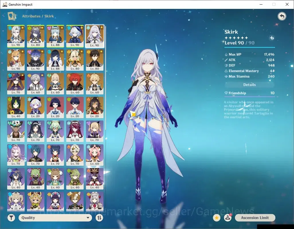 Genshin Impact Accounts ASIA|AR 57|PremTeam [Flins,Skirk]|10 Limited + 7 ( image 9