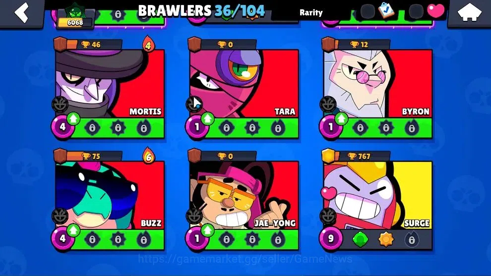 Brawl Stars Accounts Free CR|6068 Trophy|36 Brawlers 2 Max|6,6k Power Point|1 Hyperch [DJ Poco] 1 Legend 2 Mythic 9 Epic 14