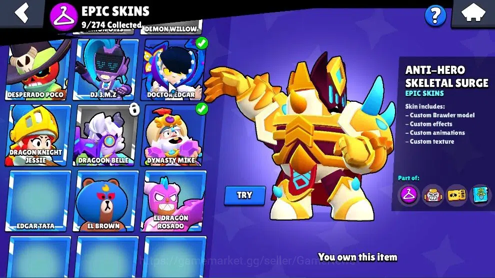 Brawl Stars Accounts Free CR|6068 Trophy|36 Brawlers 2 Max|6,6k Power Point|1 Hyperch [DJ Poco] 1 Legend 2 Mythic 9 Epic 18