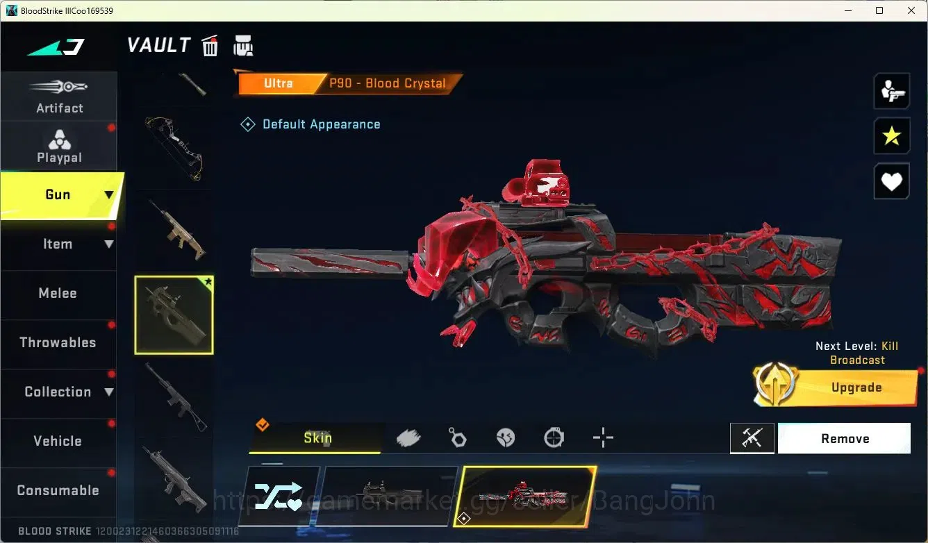 Blood Strike Accounts ASIA | Ultra P90-Blood Crystal | Collab Ethan-Byak image 11
