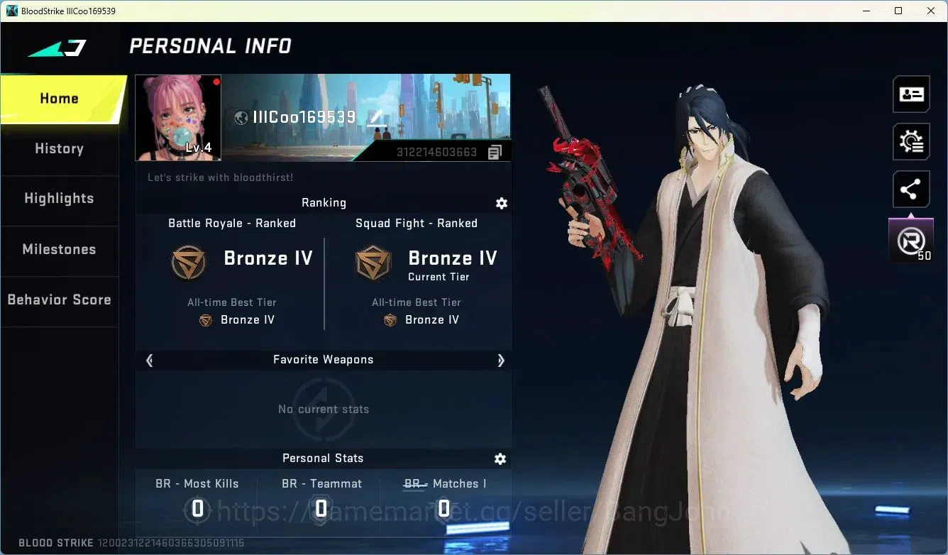 Blood Strike Accounts ASIA | Ultra P90-Blood Crystal | Collab Ethan-Byak image 2