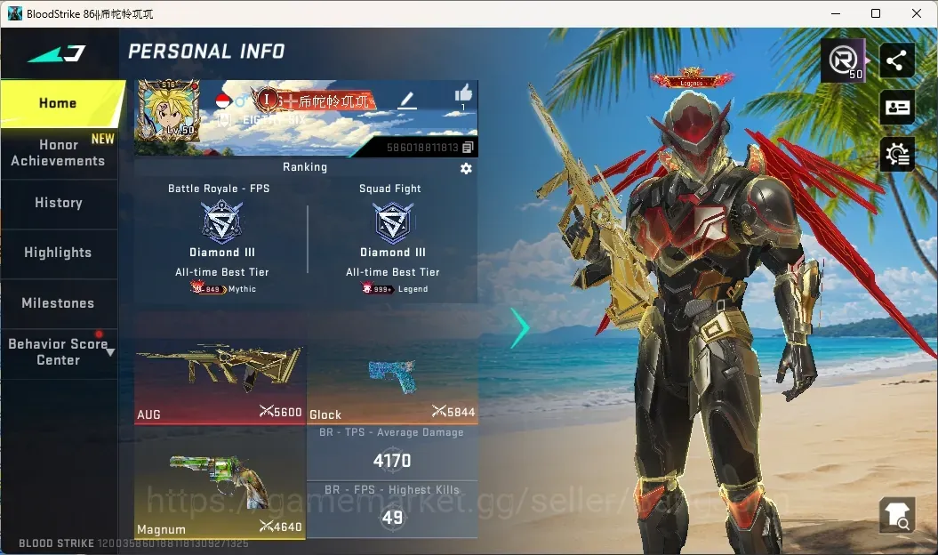Blood Strike Accounts Rare Skin ASIA|3 Eternal 1