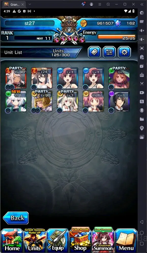 Grand Summoners Accounts Global | Rank 1| Lvl 90 Chloe, Lvl 90 Godspeed Cru image 2