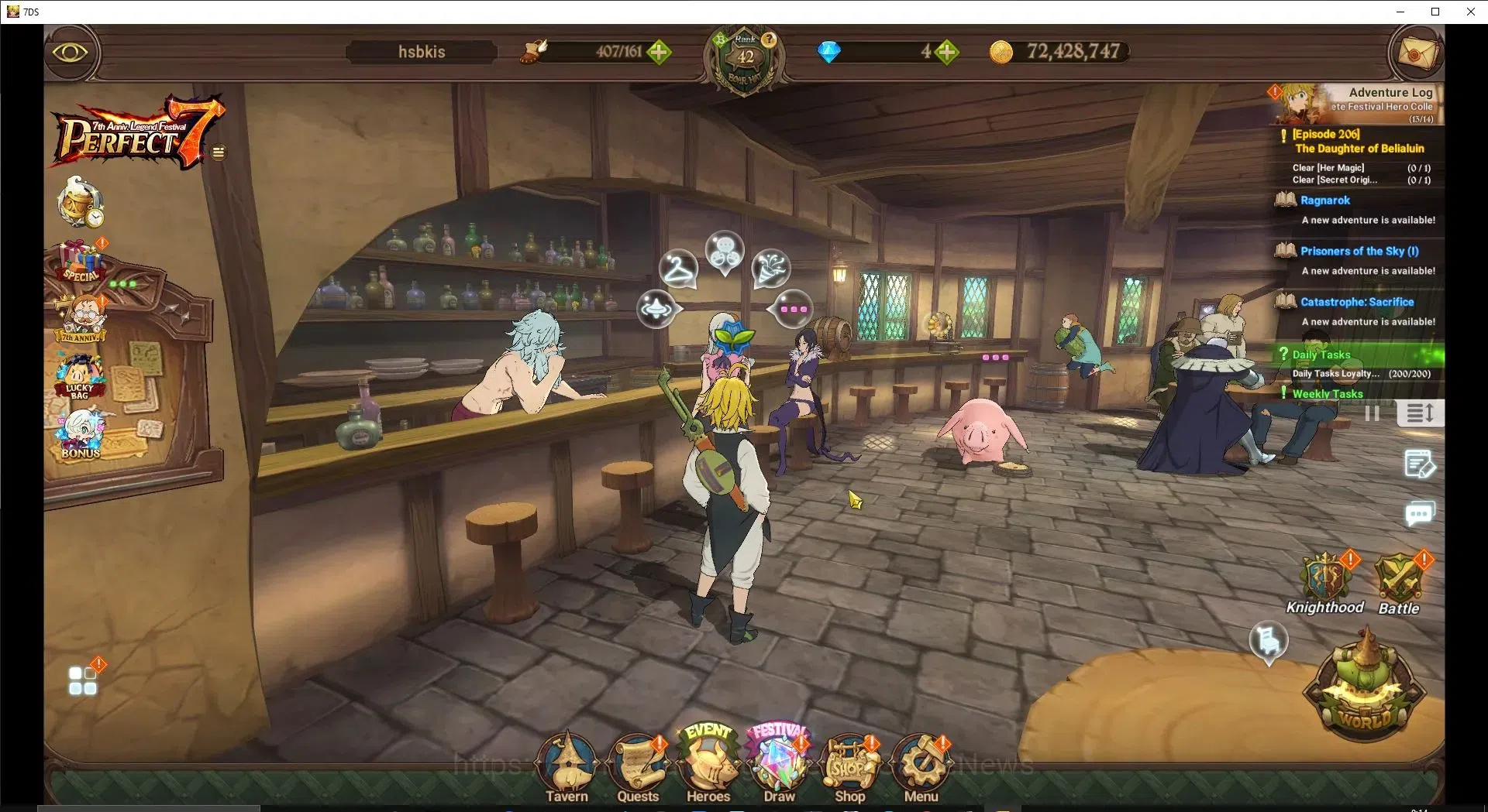The Seven Deadly Sins: Grand Cross Accounts Global|1M CC|2 LR+5 UR|Nemesis Meliodas5/6,Elizabe image 1