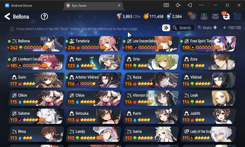 Epic Seven Accounts GLOBAL UNVERIF|8 ML(Salome,LOT Scales,RoLight,MChl image 2