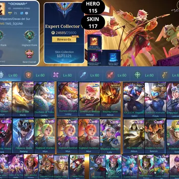 Mobile Legends: Bang Bang Accounts Smurf BEST OFFER | HERO 115 | SKIN 117 | FLUFFY DREAM FLORYN | GOD OF WAR MARTIS