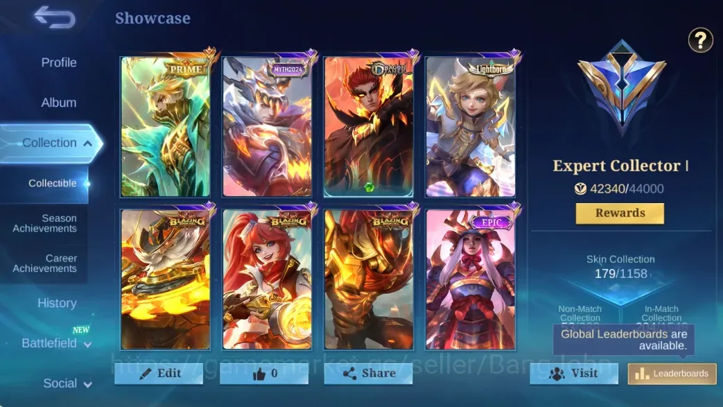 Mobile Legends: Bang Bang Accounts Others Global|114H 179S|Expert|Prime Granger|Epic Irithel|2 Blazing|Spongebob 1