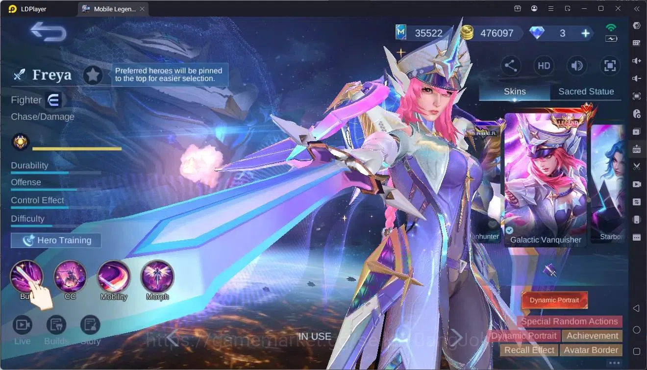 Mobile Legends: Bang Bang Accounts Global | Hero 132| Skin 396| Exalted| Legend Freya image 10