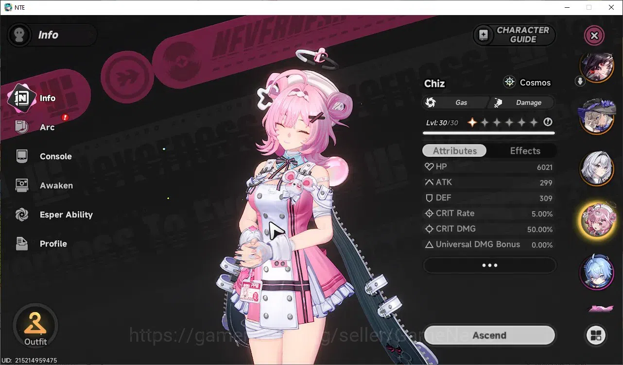 Neverness to Everness Accounts GLOBAL SEA|HL33|TL20|6SSR LacrimosaA1,Hotori,Sakir image 9
