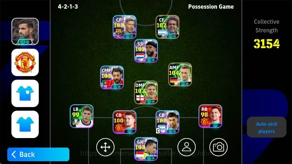 eFootball Accounts Legends & Iconic Players Mobile|PW 3154|Marco Reus Epic,Steven Gerrard Epic,Eden Hazard Epic,Gabriel 1