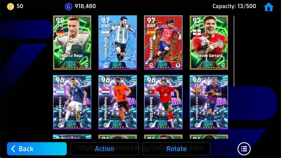 eFootball Accounts Legends & Iconic Players Mobile|PW 3154|Marco Reus Epic,Steven Gerrard Epic,Eden Hazard Epic,Gabriel 3