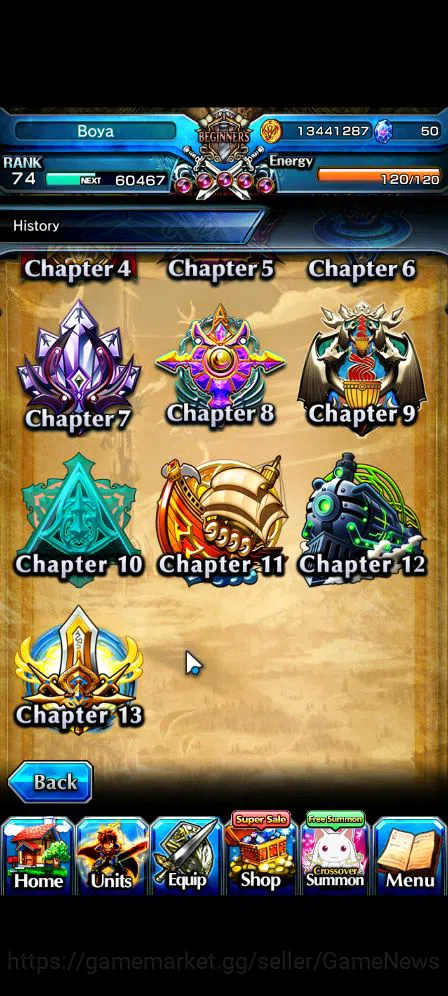 Grand Summoners Accounts Mid-Game Global|Rank 74|11 Ascend|S 4