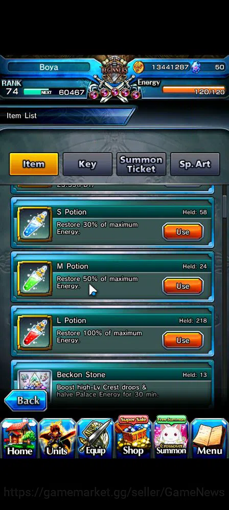 Grand Summoners Accounts Mid-Game Global|Rank 74|11 Ascend|S 6