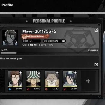 BLEACH: Soul Resonance Accounts NuverseSEA|Lv 28| 4 SSR [Aizen,Urahara]+Stamp,Byakuya,Sajin|12 SR [Momo,Chad,Rukia,etc]|Log