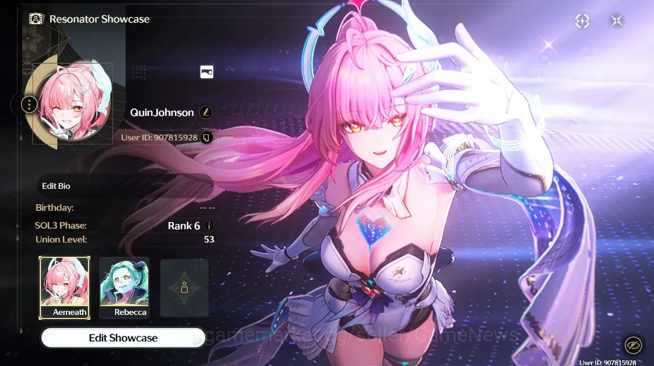 Wuthering Waves Accounts Starter SEA |UL 53|2 Limited| Aemeath RC 4 +Sign, Rebecca +3 Std VerinaR2,CalcharoR1,Etc|DB Lvl 1