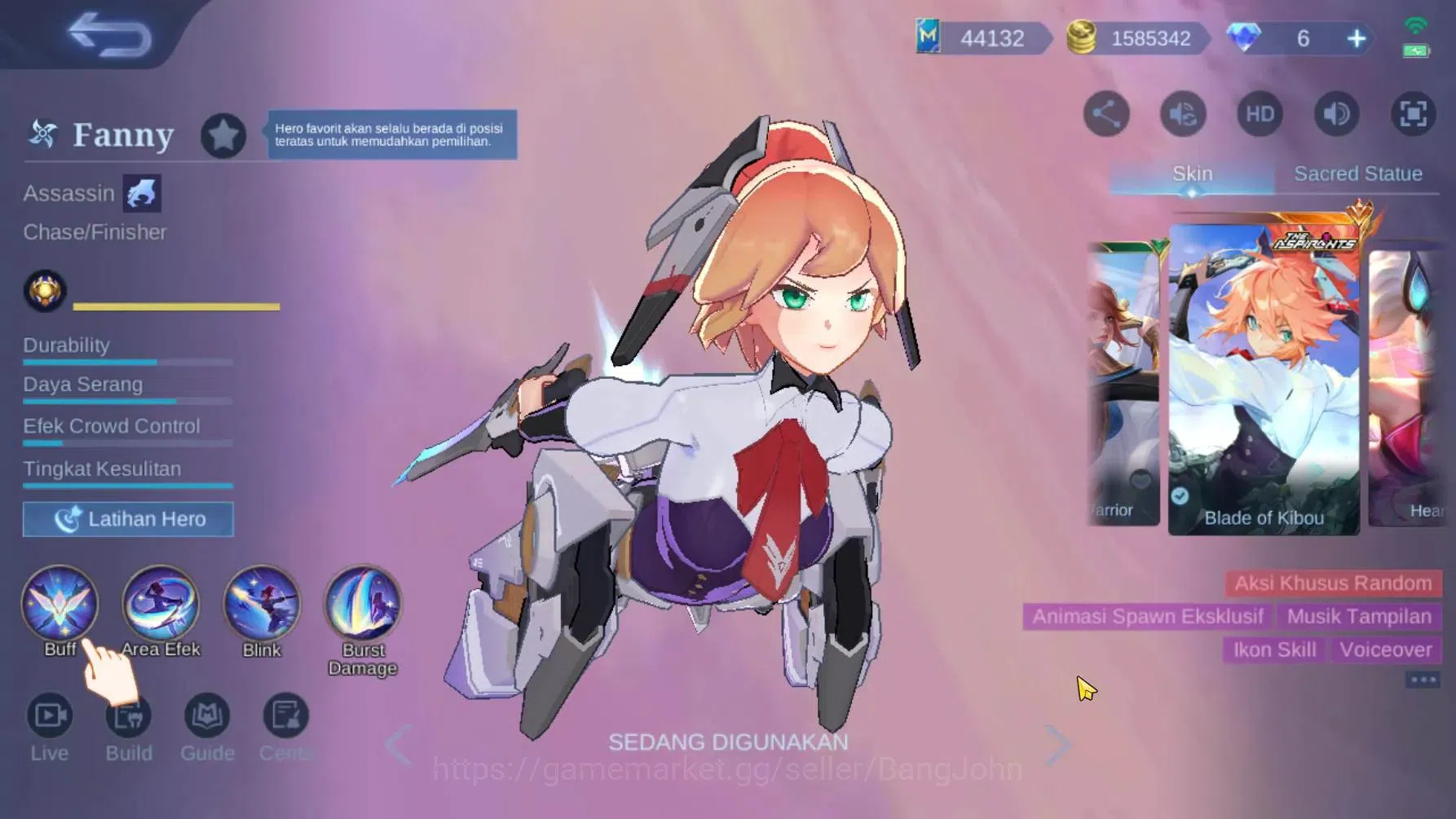 Mobile Legends: Bang Bang Accounts Global|Hero 132|Skin 403|KOF Guin|Asp Lesley+Chang image 3