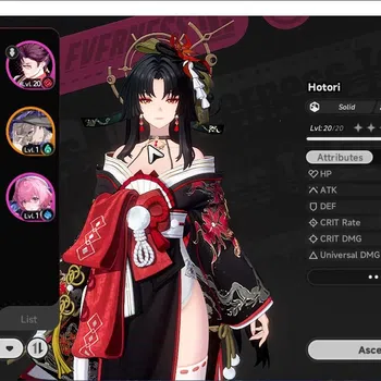 Neverness to Everness Accounts SEA|HL 8|TL 2|4 SSR 2 Limited (Hotori,Shinku)+Std (Sakiri,Jiuyuan)|3 S Class Selector