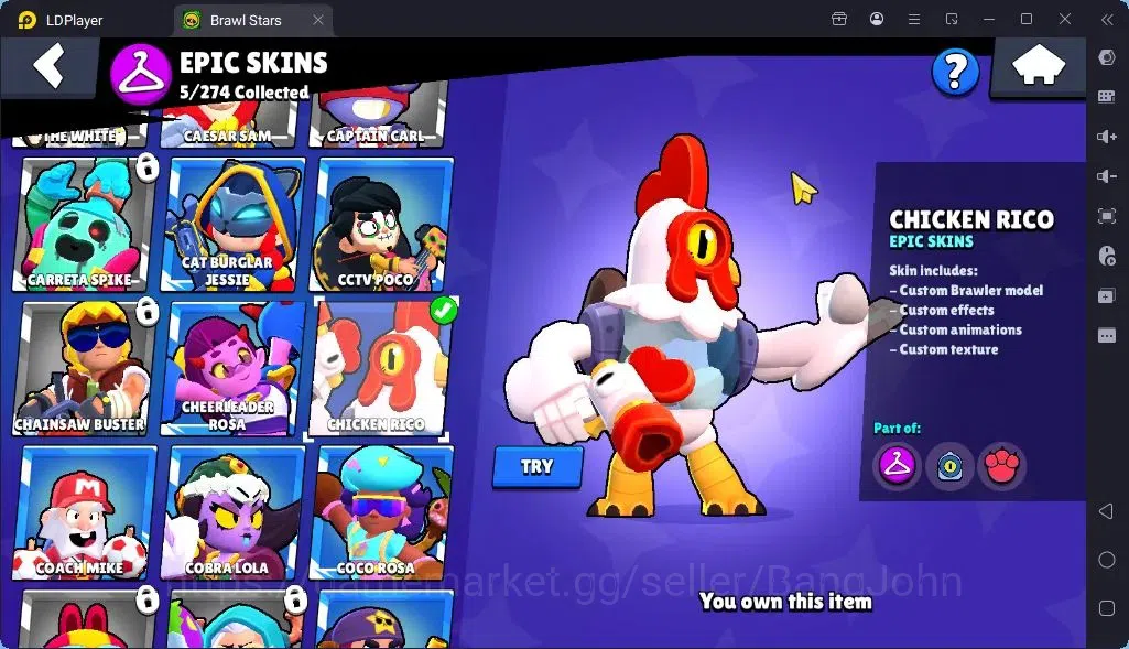 Brawl Stars Accounts Global |Trophy 1579| Brawler 2 Max Supercharge |Skins 2 Mythic,5 Epic|Bling 6722|Protect Off|Check SS 6