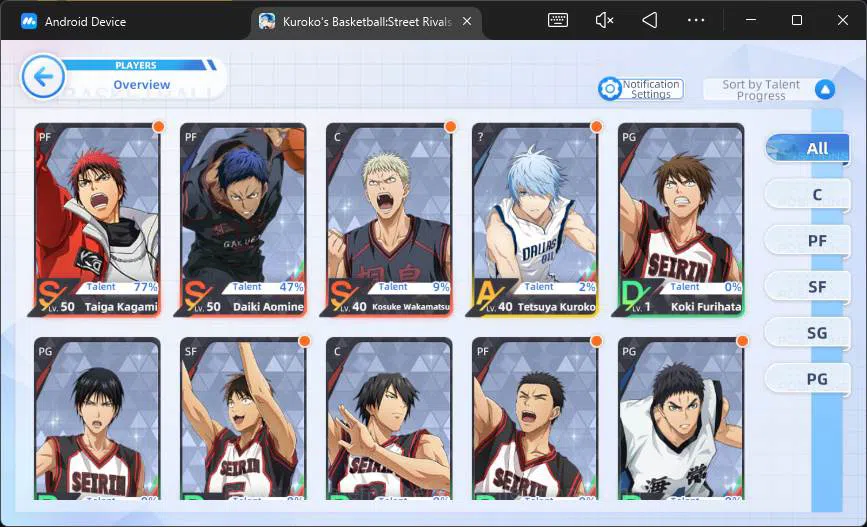 Kuroko's Basketball Street Rivals Accounts SEA|SV13|Lv31|DM 2190|Taiga Kagami A2,Daiki Aomine image 9