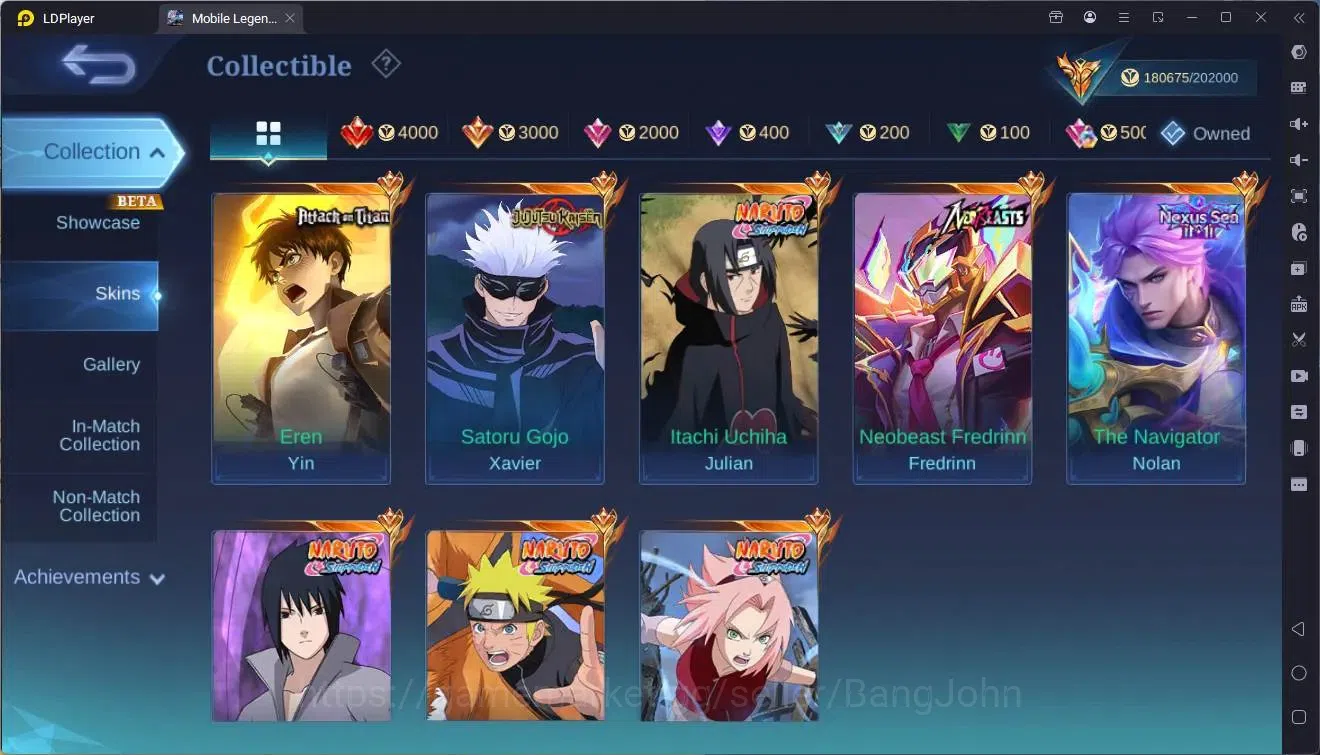 Mobile Legends: Bang Bang Accounts Collector Global |Hero 133|Skin 448|Mega|Legend Lunox|SaintSeiya Badang,Chou|JJK 11