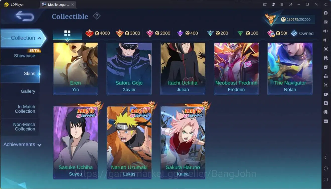 Mobile Legends: Bang Bang Accounts Collector Global |Hero 133|Skin 448|Mega|Legend Lunox|SaintSeiya Badang,Chou|JJK 12