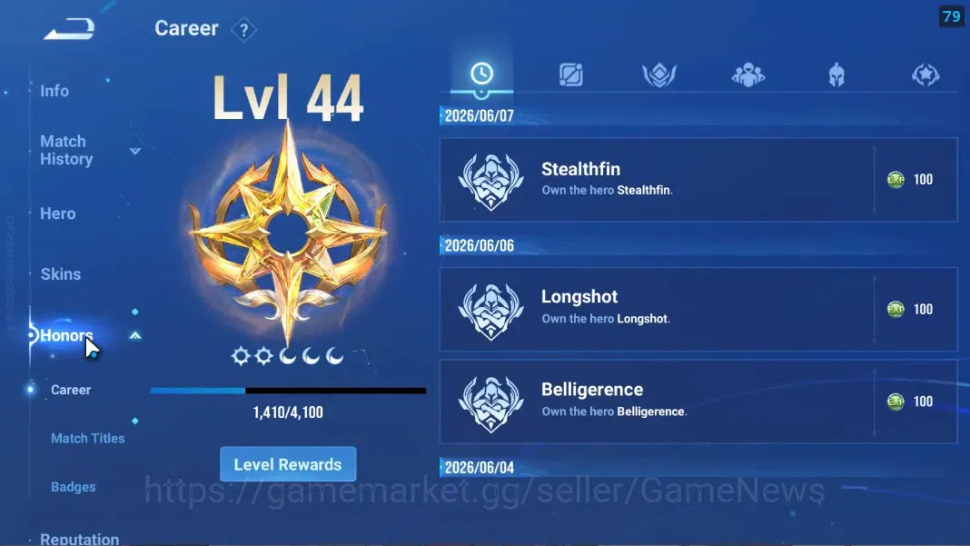 Honor of Kings Accounts Hero 66 Skin 31|Legend Angela,AOT Mayene,Heino,5 E image 4