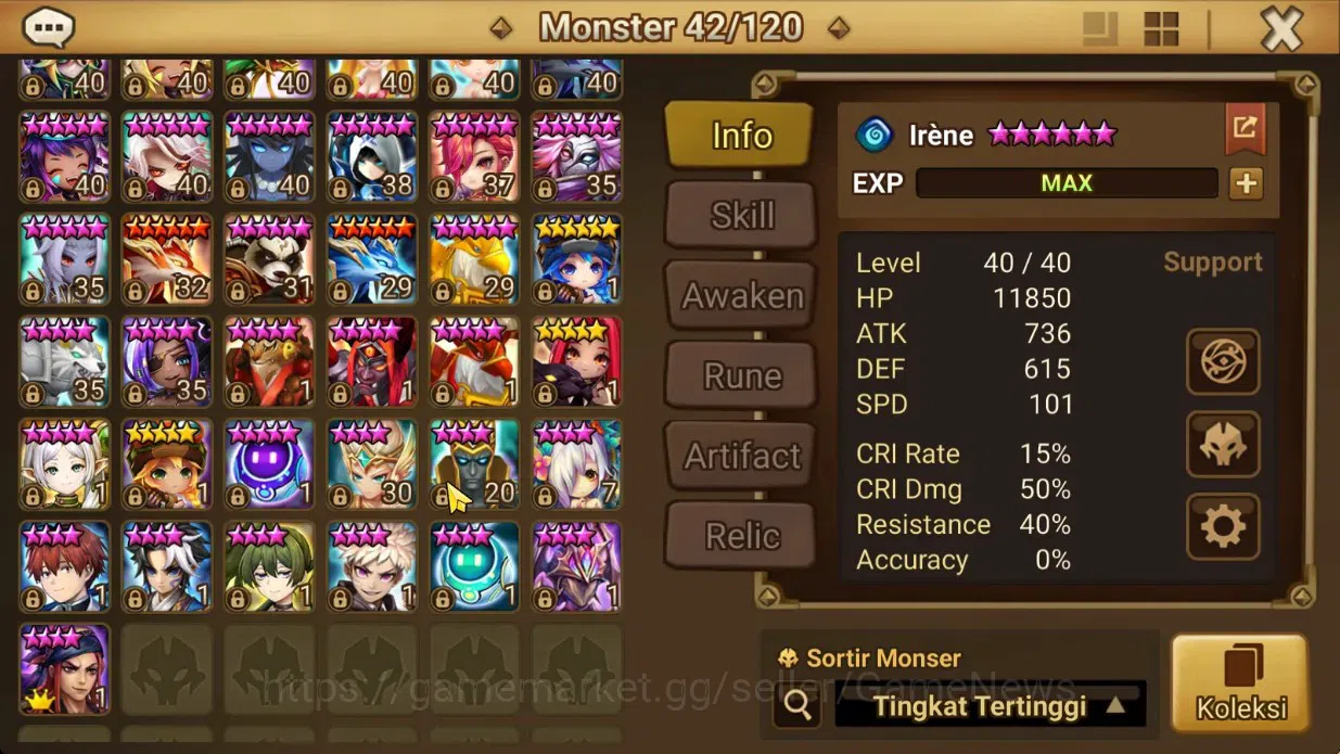 Summoners War: Sky Arena Accounts Starter GLOBAL Lv40|Frees Starter1 LD[Maya]|15Total 10