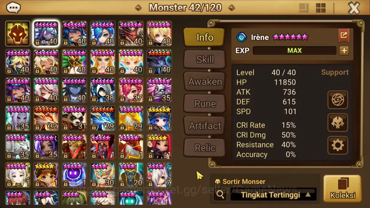 Summoners War: Sky Arena Accounts Starter GLOBAL Lv40|Frees Starter1 LD[Maya]|15Total 8