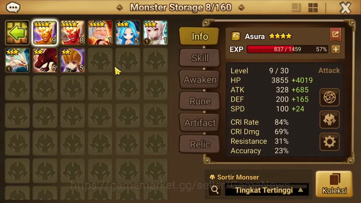 Summoners War: Sky Arena Accounts Starter GLOBAL Lv40|Frees Starter1 LD[Maya]|15Total 9
