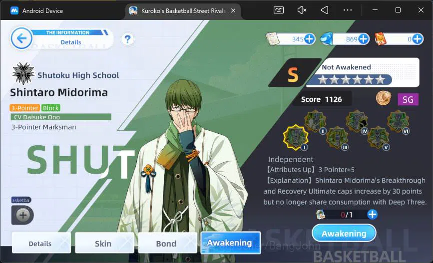 Kuroko's Basketball Street Rivals Accounts SEA|SV16|Lv 25|Shun Izuki A2,Zone Taiga,Shintaro M image 11