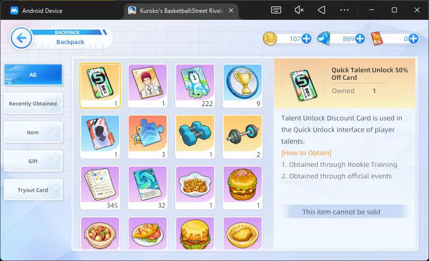 Kuroko's Basketball Street Rivals Accounts SEA|SV16|Lv 25|Shun Izuki A2,Zone Taiga,Shintaro M image 3