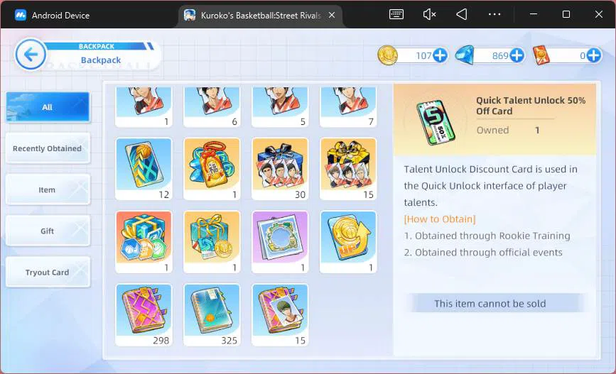 Kuroko's Basketball Street Rivals Accounts SEA|SV16|Lv 25|Shun Izuki A2,Zone Taiga,Shintaro M image 6