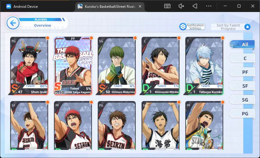Kuroko's Basketball Street Rivals Accounts SEA|SV16|Lv 25|Shun Izuki A2,Zone Taiga,Shintaro M image 7